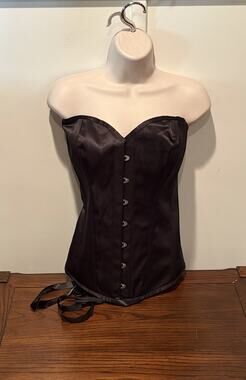NWT Corset Story Black Corset Size UK22/ US18 Strapless Lace-Up Back
